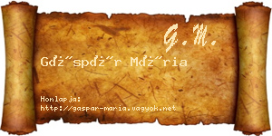 Gáspár Mária névjegykártya